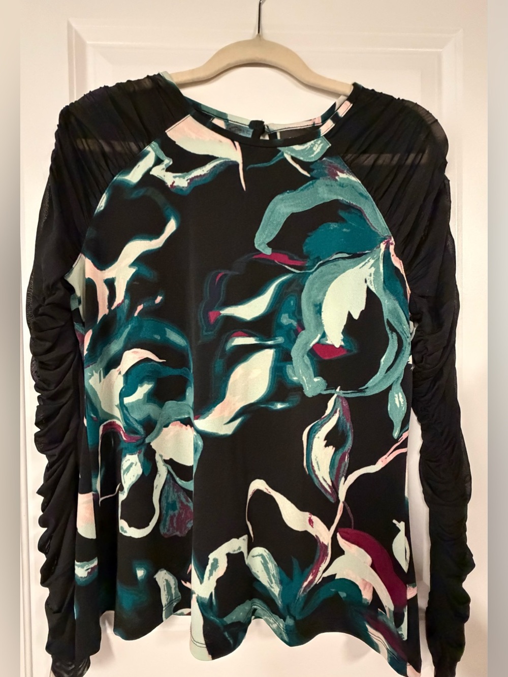 Bold Elements Teal Floral Top